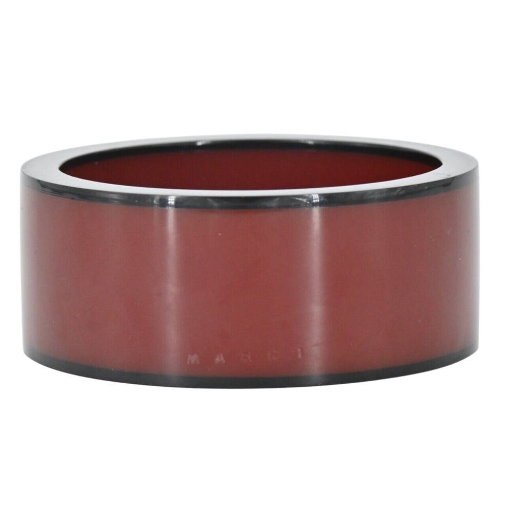 Marni Dark Burgundy & Black Resin Slip On Bangle